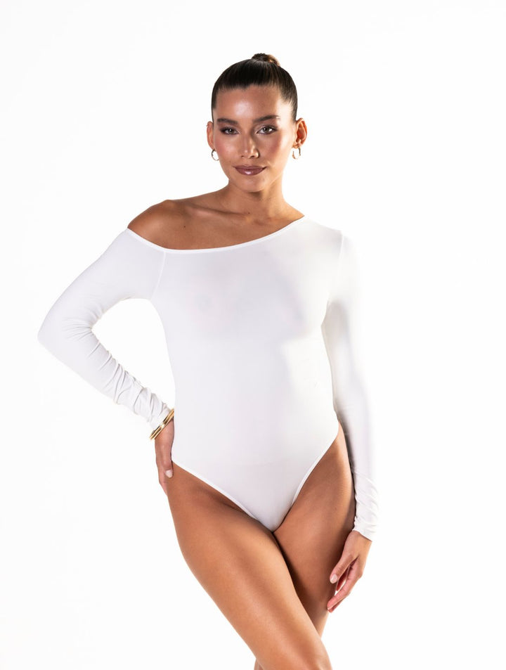 One Shoulder Long Sleeve String Bodysuit