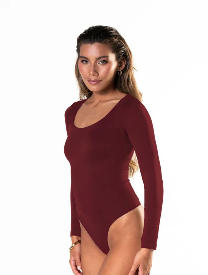 Long-sleeved Thong Bodysuit