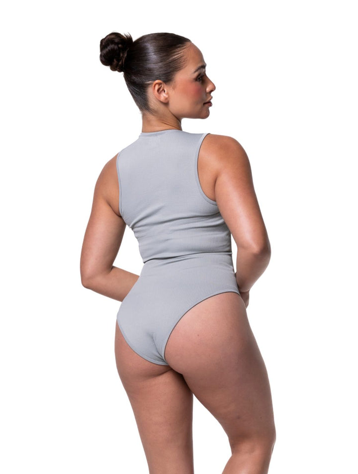 Ribbed bodysuit with square neckline