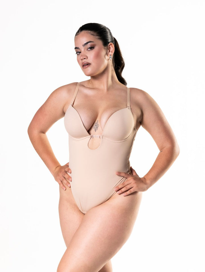 Plunge Shapewear String Bodysuit